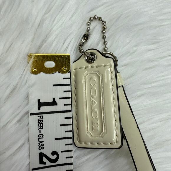 Coach Cream Patent Leather Hang Tag Bag Charm - Picture 3 of 4